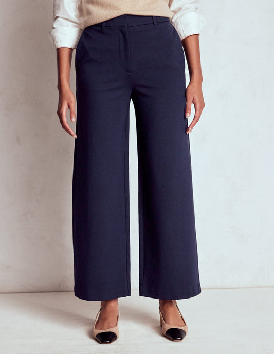 Belgravia Ponte Crop Trousers-Navy
