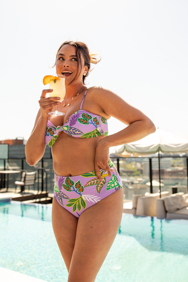 Golden Soul Purple Print Retro Bikini Bottoms FINAL SALE