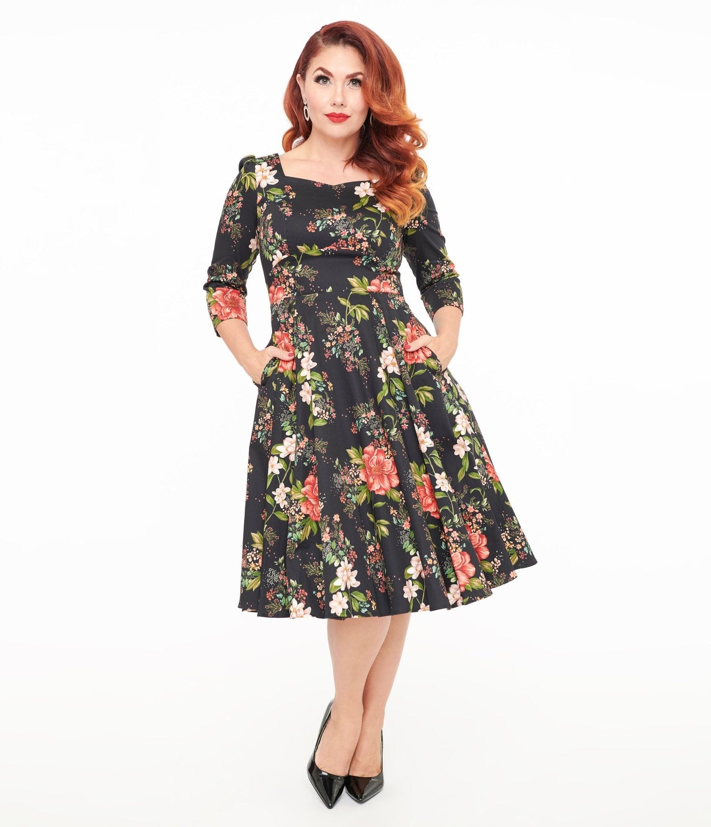 Winter Floral Isla Swing Dress