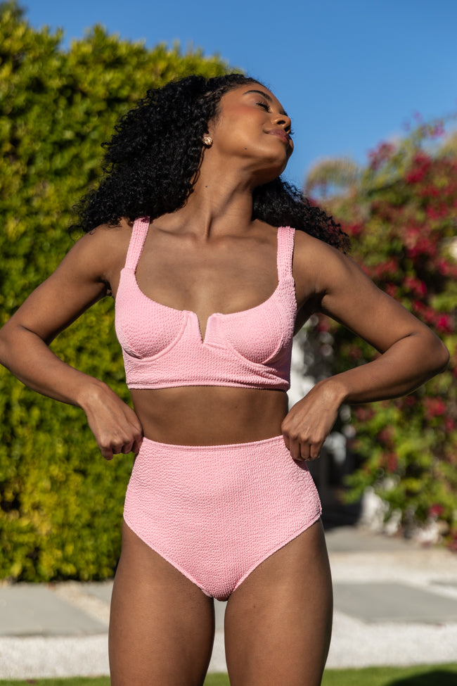 Summer Oasis Light Pink High Waisted Bikini Bottoms FINAL SALE