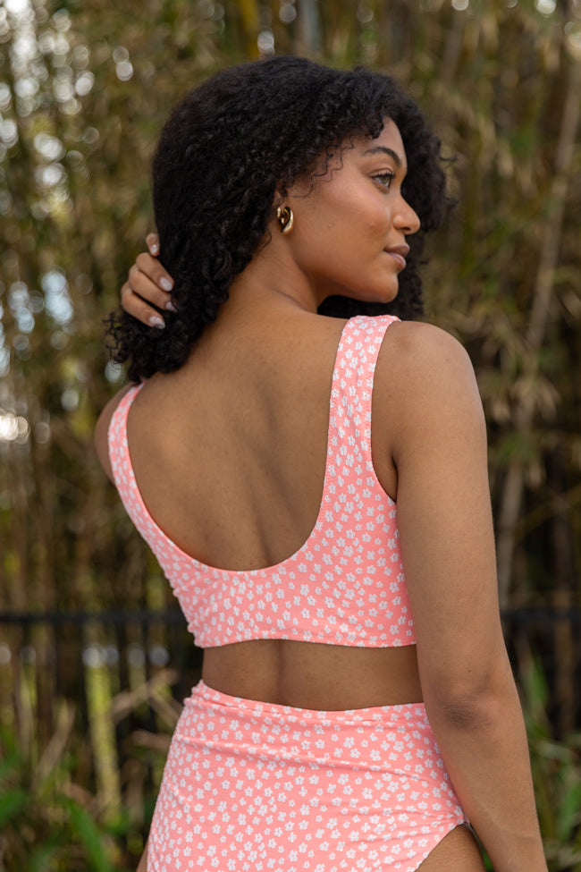 Botanical Bay Coral Floral Bikini Top FINAL SALE