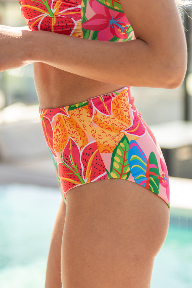 Golden Soul Pink Print Retro Bikini Bottoms FINAL SALE