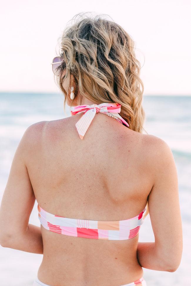 Gossip On Deck Halter Neck In Tori Patch Bikini Top FINAL SALE