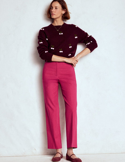 Canonbury 7/8 Trousers-Bright Cherry