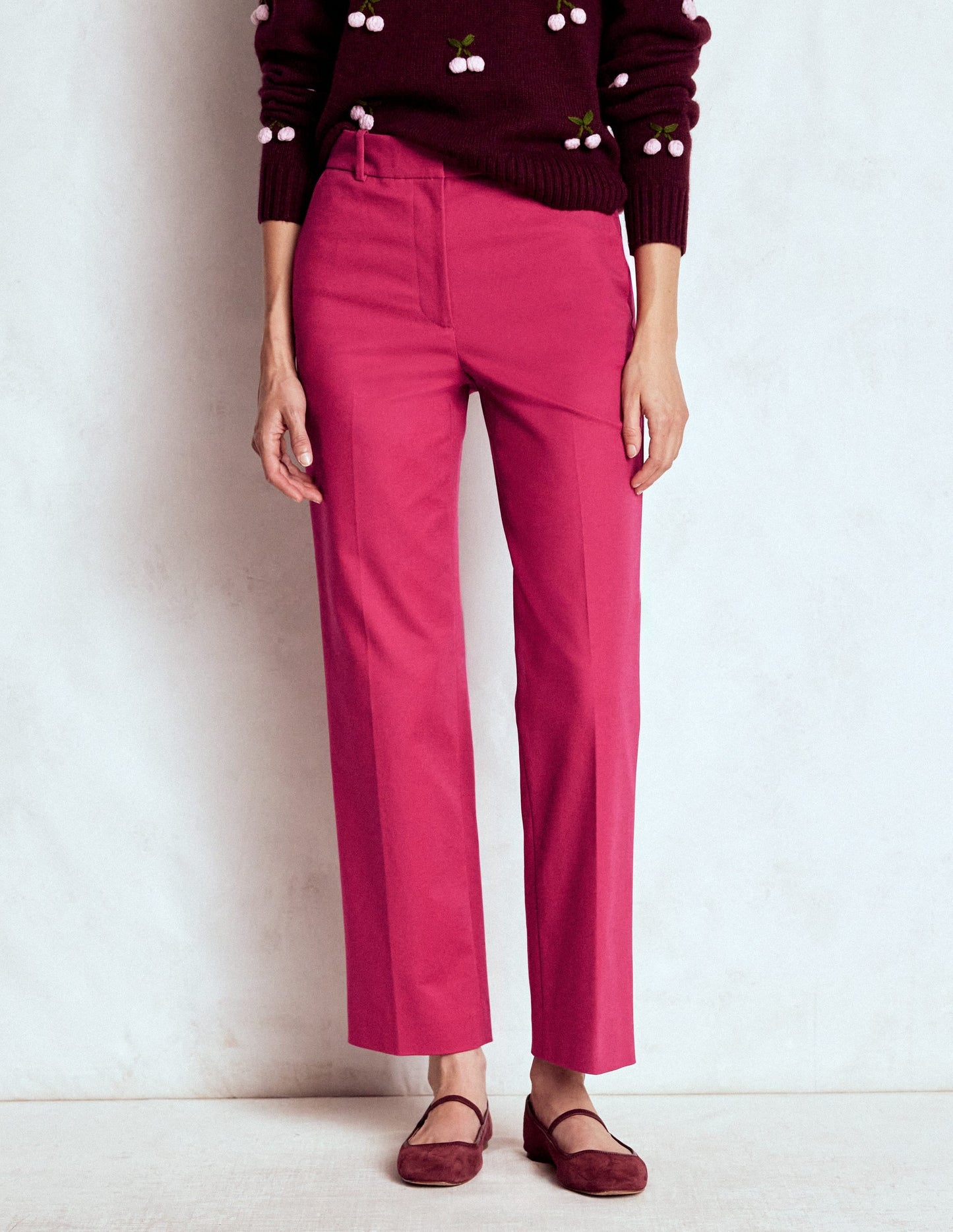 Canonbury 7/8 Trousers-Bright Cherry