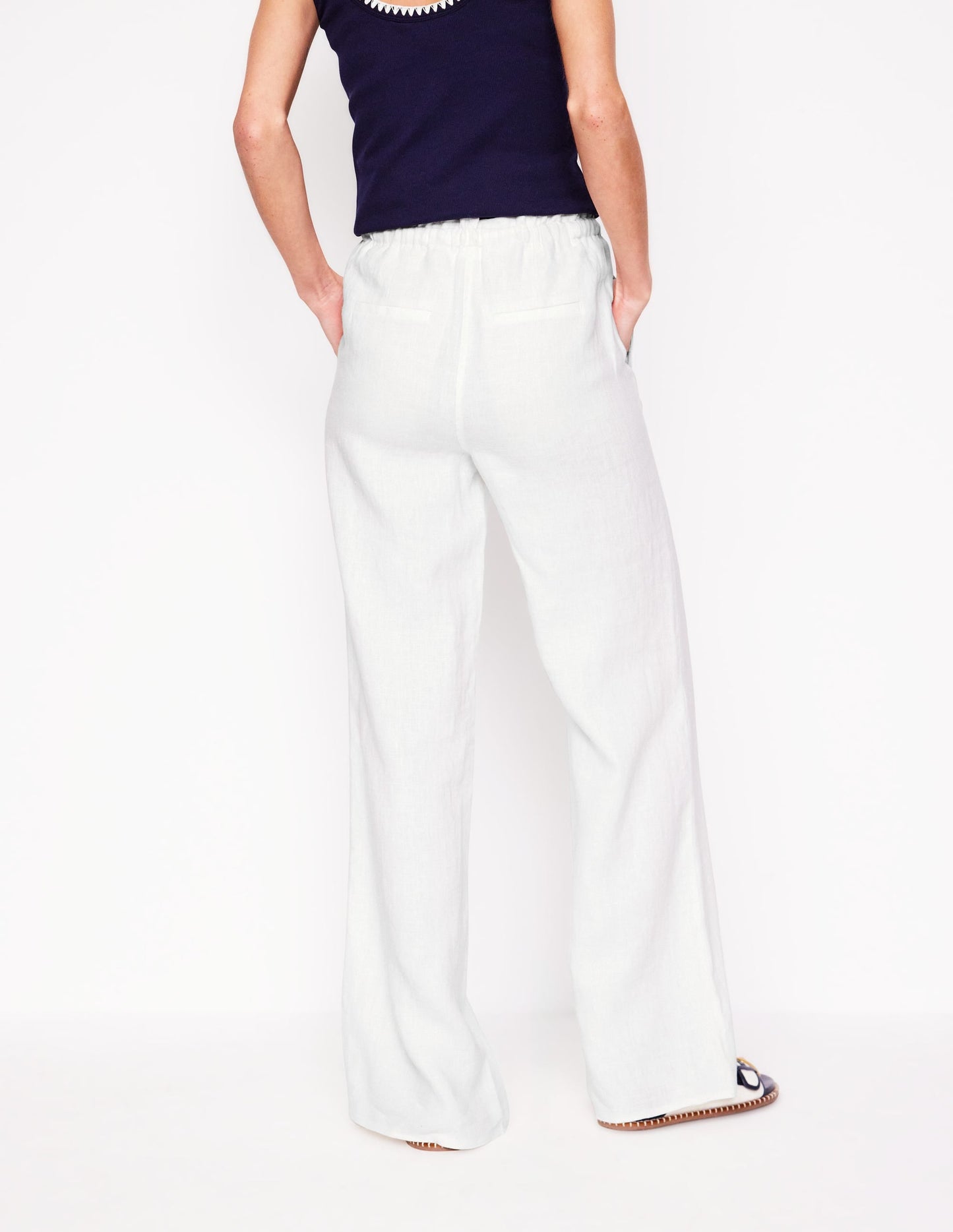 Islington Linen Trousers-White