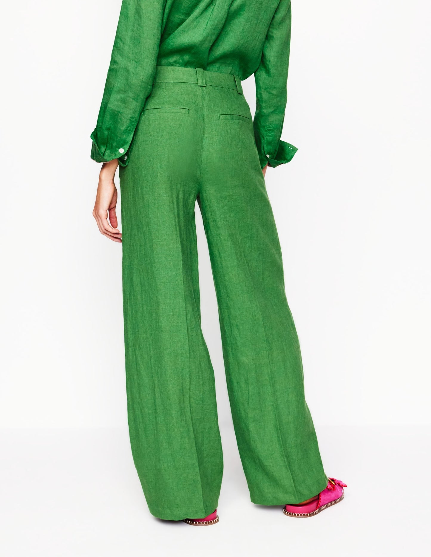 Westbourne Linen Trousers-Paradise Green