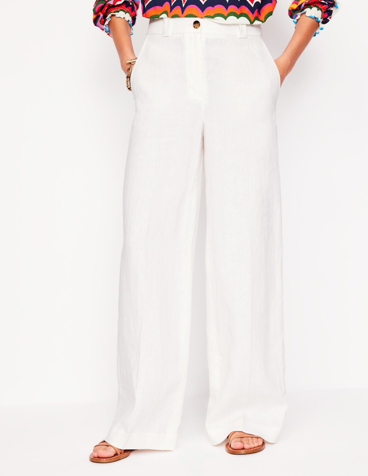 Westbourne Linen Trousers-White
