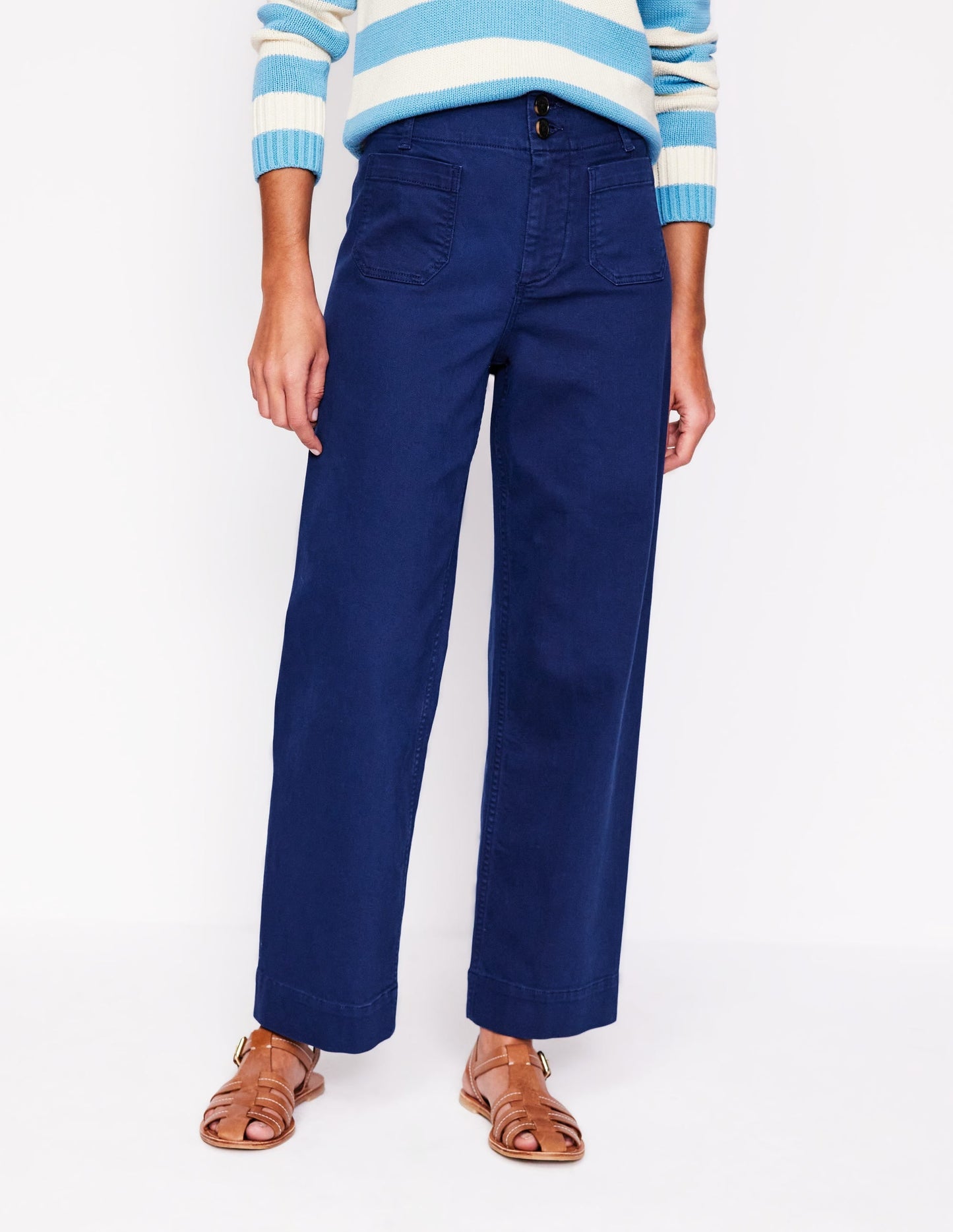 Primrose Patch Pocket Trousers-Navy