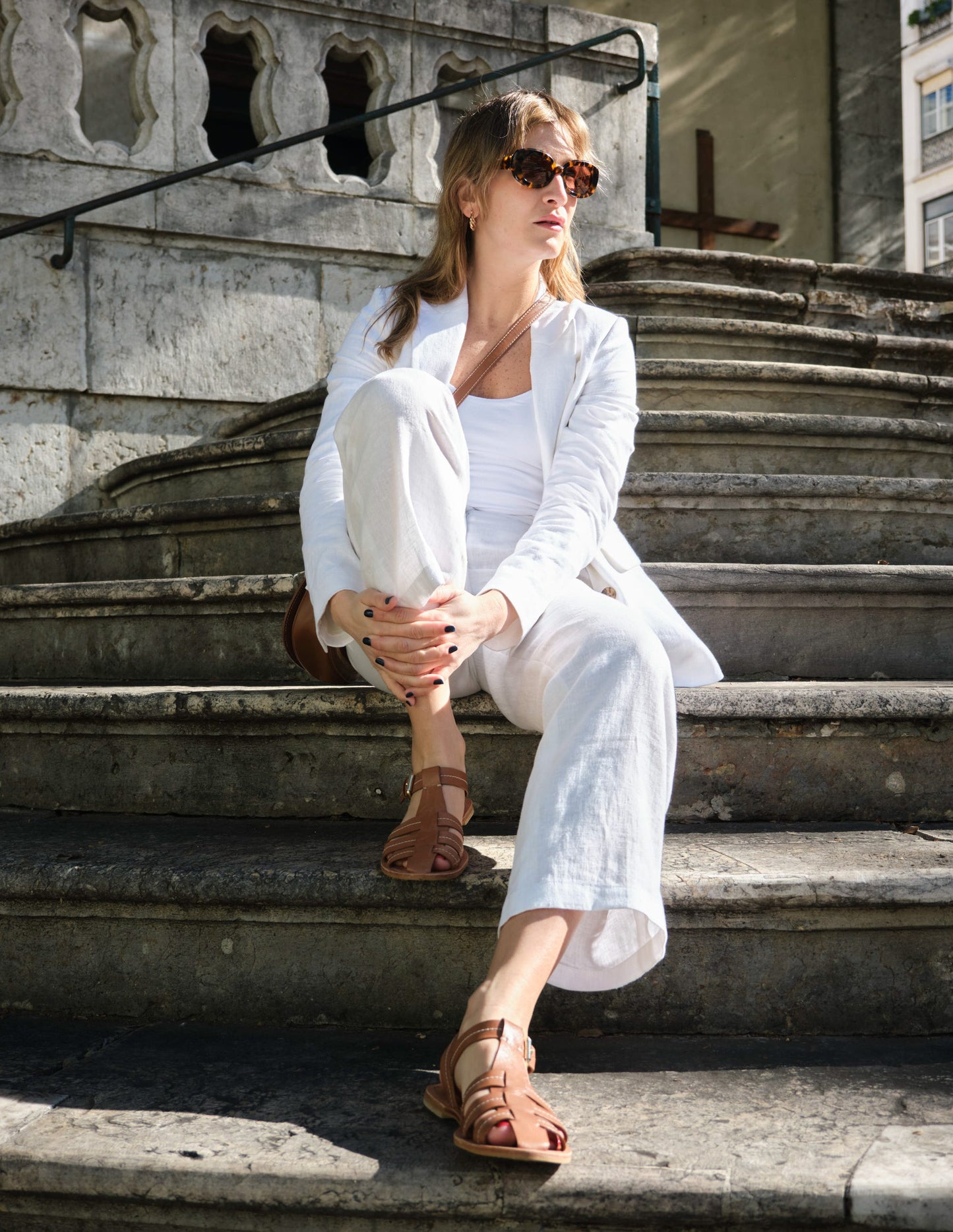 Westbourne Linen Trousers-White