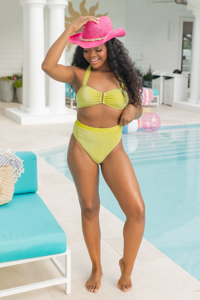 Classic Coastal Green Shimmer Bikini Bottoms FINAL SALE