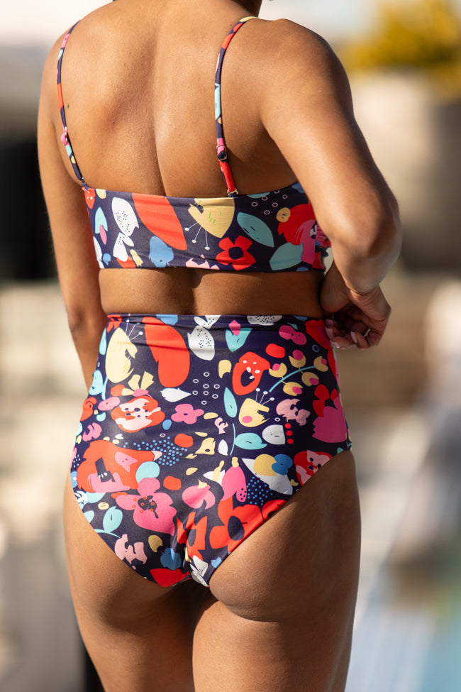 Golden Soul Navy Print Retro Bikini Bottoms FINAL SALE