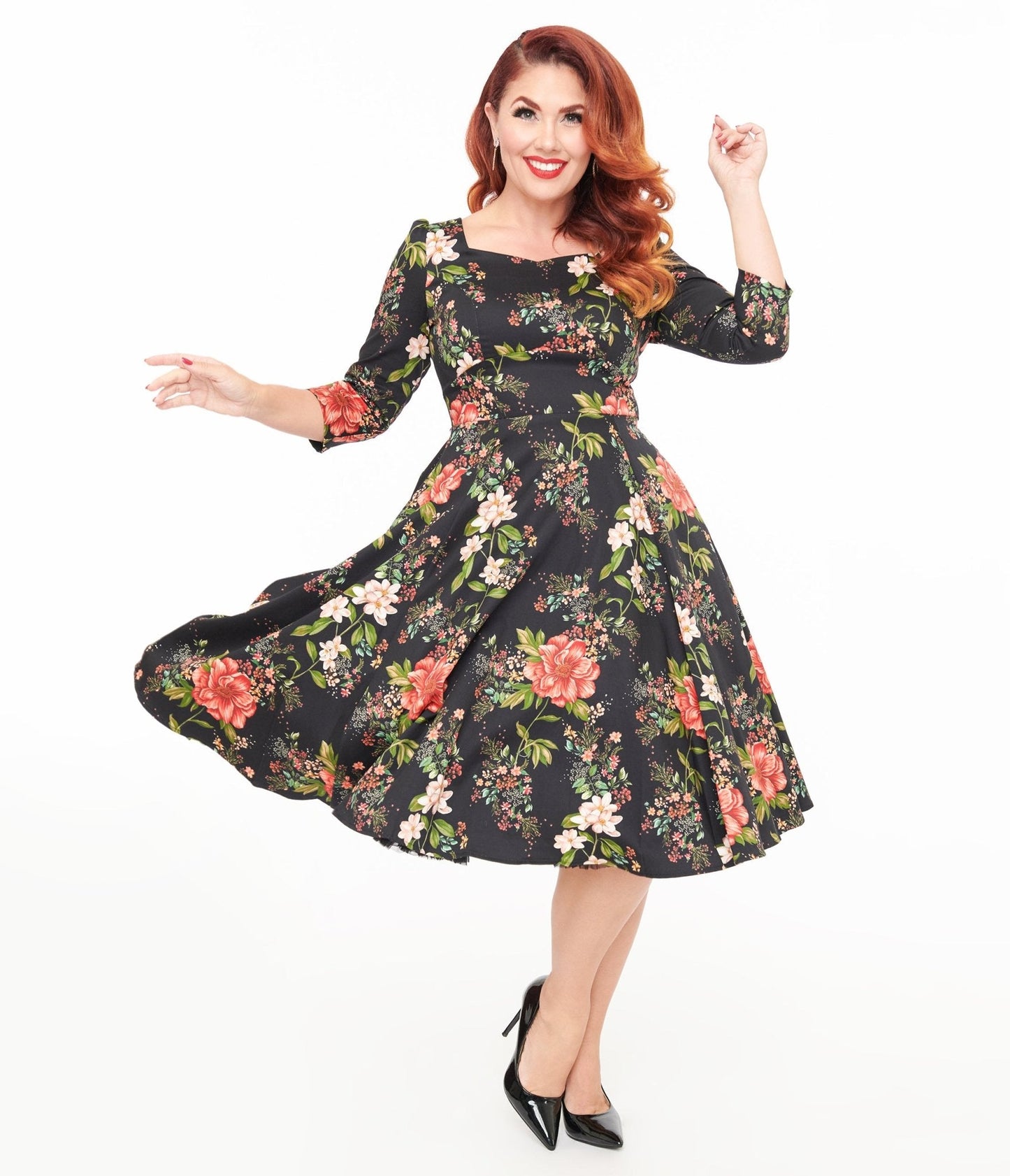 Winter Floral Isla Swing Dress